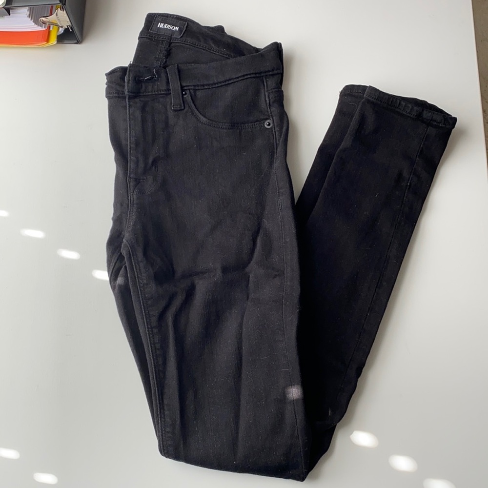 Hudson Black Skinny Jeans, waist 25, EXCELLENT condition - Picture 2 of 8